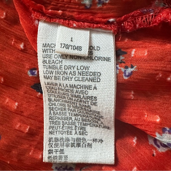 Free People Red Floral Blouse - Picture 5 of 10